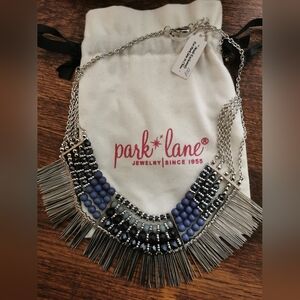 Park Lane Silver and Blue Statement Necklace